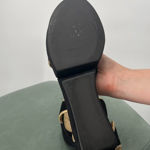 VIONNET Black and Gold Sandals in Size 41 - Picture 4 of 7